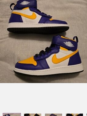 Nike High-Top Sneakers in Purple/Gold/White